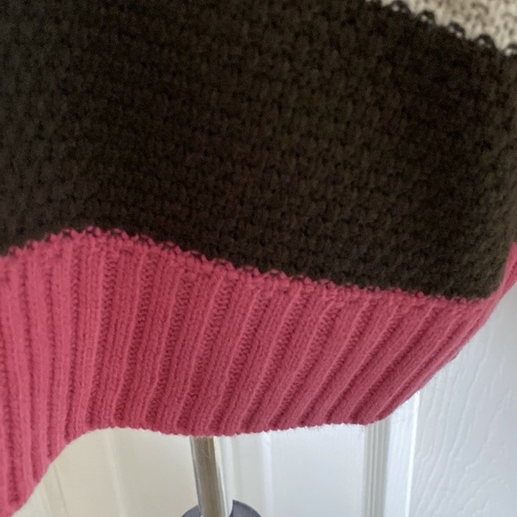 St John’s Bay Women’s Crewneck Sweater Beige Brown Pink sz L NWT - Picture 3 of 6